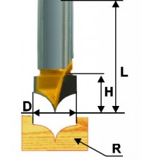 ФРЕЗА ПАЗОВАЯ ФАСОННАЯ Ф19Х16ММ R10ММ ХВ 12ММ